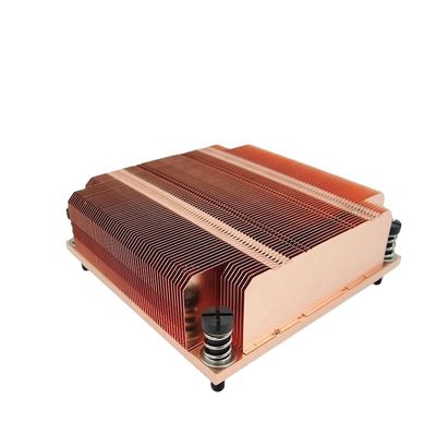 Rein Kupfer Skived Heatsink CNC-Bearbeitung Prozess kundenspezifische Flossen Pitch
