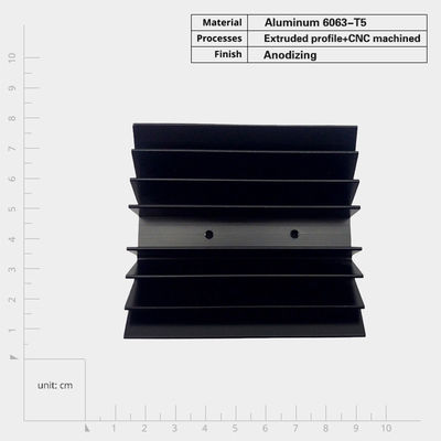 6000-Serie Aluminium Extrusionswärmewaschbecken, schwarzer Anodisierungs-Aluminium-Kühler